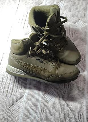 Ботинки puma оригинальные кроссовки мужские кеды сникерсы утепленные 42,5 размер хаки
