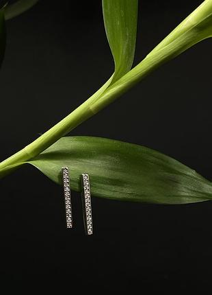 Сережки срібні з камінчиками фіаніт 925 проба застібка гвоздик