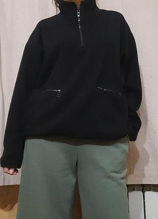 Кофта флисовая свитшот оверсайз 2