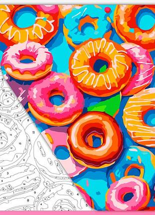 Раскраска для детей и взрослых антистресс "яркие пончики"