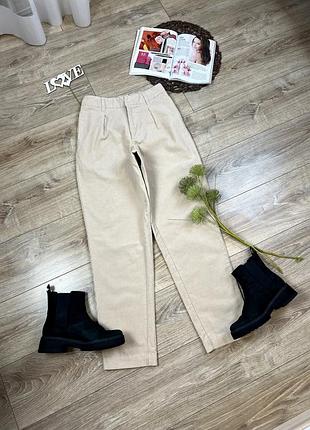 Стильные вельветовые брюки мом на высокой посадке 100% cotton