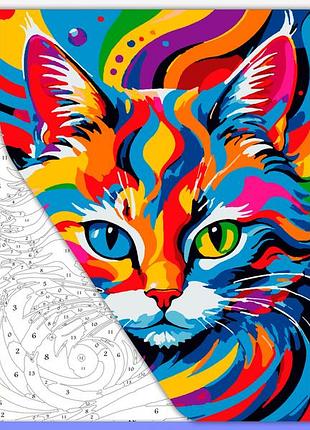 Раскраска для детей и взрослых антистресс "абстрактный кот" для рисования карандашами, красками,