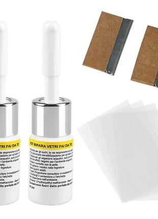 Клей полімерний для ремонта скла тріщин сколів 2 шт набор по 3мл