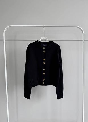 Кардиган чорний жіночій брендовий люкс якість на ґудзиках