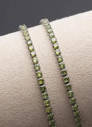Тенісний браслет "олівін"