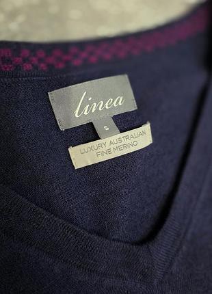 Пуловер джемпер linea 100% австралийский мериносовая тонкая шерсть