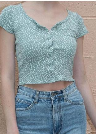 Топ салатний у квіти на гудзиках fb sister