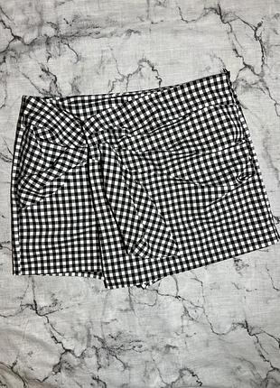 Юбка-шорты zara в клеточку l-xl на змейке