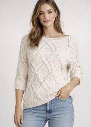 Стильний жіночий светр крупної вʼязки