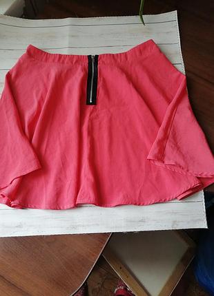 Женская коралловая юбка -солнце.