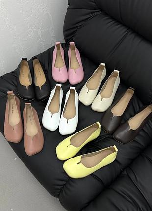 Балетки з анатомічним носиком жіночі натуральна шкіра