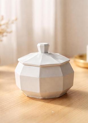 Гіпсове кашпо. тара для заливання свічок ручної роботи