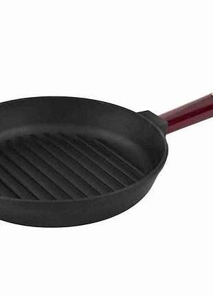 Сковорода чугунная гриль 240х50, 5мм с ручкой optima-bordo тм brizoll