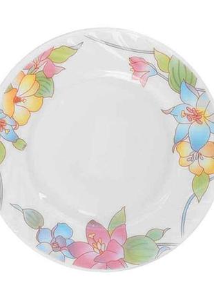 Тарілка склокераміка 8 (20.3см) 6шт/наб лілії ms-1729-1366 тм stenson