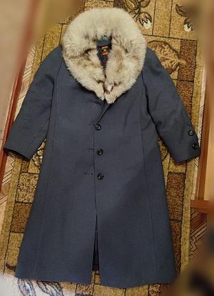 Пальто натуральне хутро 46 р зима вінтаж  ссср норка чонобурка куртка жилетка верхній одяг шуба