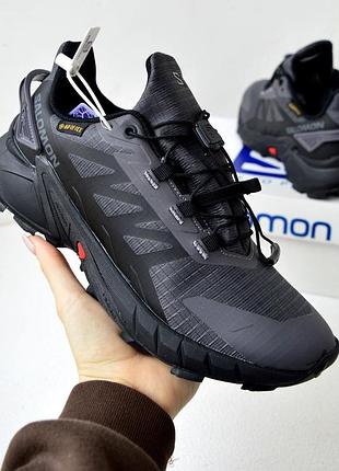 Salomon supercross 4 gray black черные с серым, термо кроссовки мужские зимние кроссовки саломон
