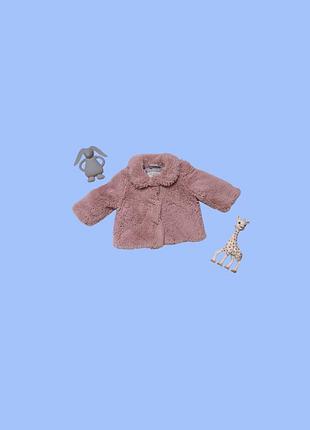Рожева шубка дитяча на дівчинку zara