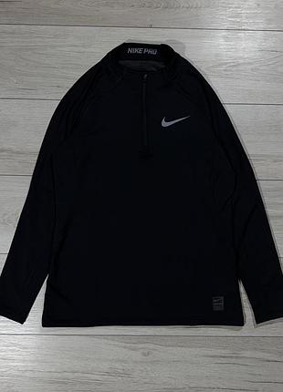 Нова чорна компресійна кофта лонгслів найк про nike pro hyperwarm, m, оригінал