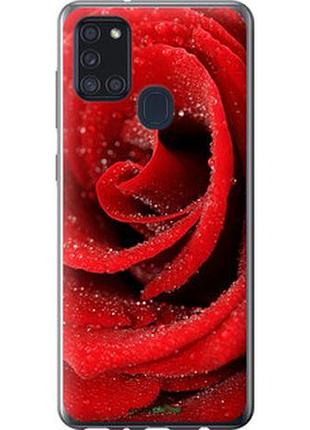Чехол на samsung galaxy a21s a217f красная роза "529u-1943-7673"