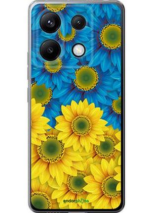 Чехол на xiaomi redmi note 13 pro 5g желто-голубые цветы "1048u-3392-7673"