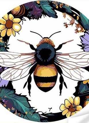 Набір для розпису по номерах вініл політ бджоли над квітами 30х30см gp-7 тм strateg
