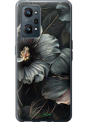 Чехол на realme gt neo 2 черные цветы "6031u-2489-7673"