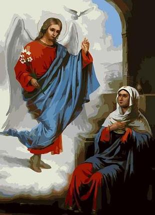 Набор для росписи по номерам благовещения пресвятой богородицы 40х50см sy6694 тм strateg