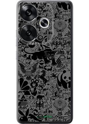 Чохол на xiaomi poco f6 чорно-сірий стікер бомбінг "2432u-3754-7673"