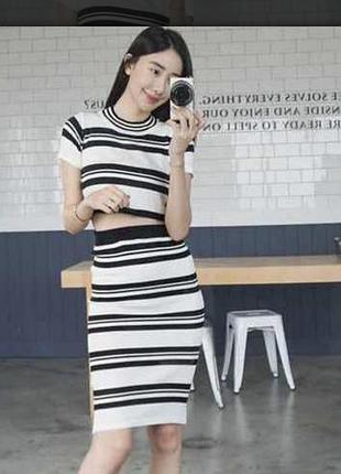 Трикотажная юбка миди размер xs міді спідниця высокая посадка