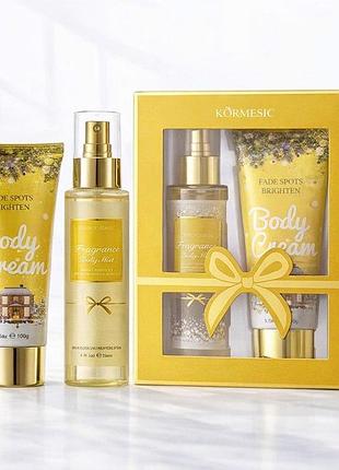 Парфюмированный набор для тела kormesic «energetic sparkle fragrance» (спрей-мист 120 мл и лосьон 100 г).