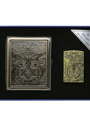 Футляр и зажигалка набор подарочный «крылатый воин»