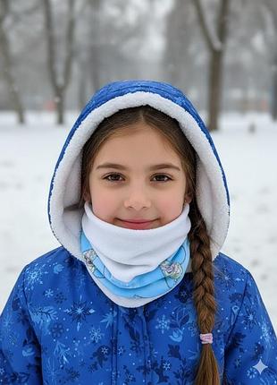 Дитячий хомут шарф для дівчинки холодне серце. детский хомут 7916