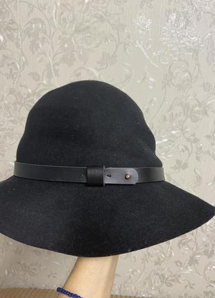 Капелюх 100%шерсть з шкіряним ремінцем