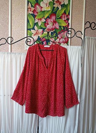 Красива червона блуза в горошок nh-3.