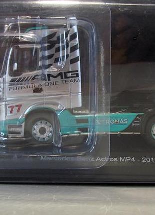 Масштабная модель mercedes-benz actros mp4 truck 2012, hachette. 1:43 запечатанный блистер.