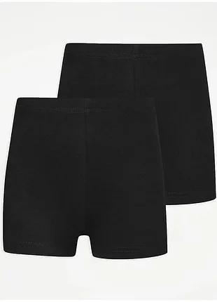 Набор подростковых хлопковых шорт 2 шт для девочки george черные (25091783)