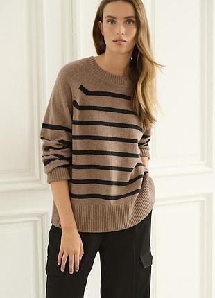 Подовжений вовняний светр джемпер вільного крою вовна next удлиненный шерстяной свитер свободного кроя шерсть