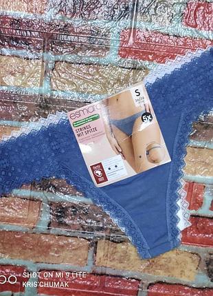 Арт.0038 трусики жіночі esmara танга бавовняні з мереживом набір 5 шт розмір євро s 36/38