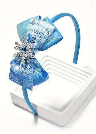 Обідок для волосся сніжинка бантик ельза холодне серце крижане обруч