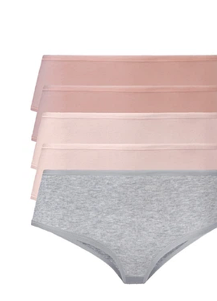 Арт.0204 трусики жіночі esmara хіпстери бавовняні батал нюдовий набір 5 шт  розмір євро 3хl 56/58