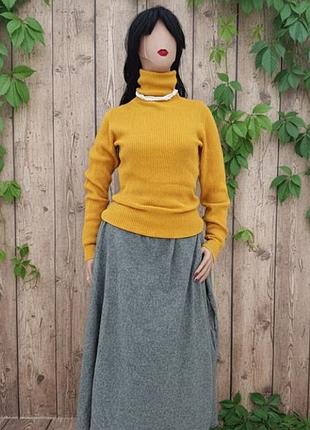 8медово-гойдалковий кашеміровий гольф у рубчик із високим горлом класика база капсула