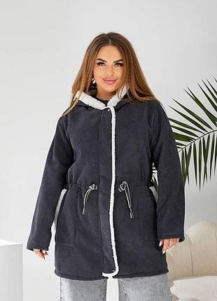 Куртка-парка, цвет графит, размер 48-50