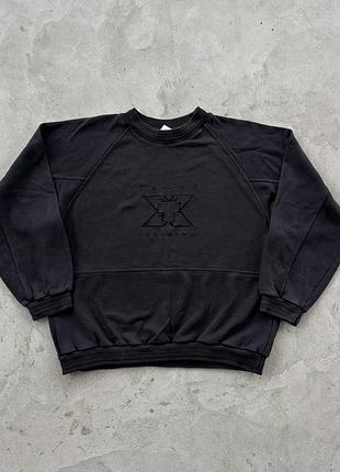 Вінтажний світшот nike cross training / чорна кофта найк вінтаж / embroidered logo