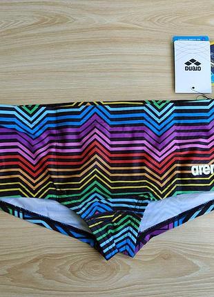 Чоловічі плавки боксери arena m multicolor stripes low waist short black-multi