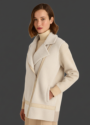 Куртка из пальтовой ткани молочного цвета marina v paris, франция