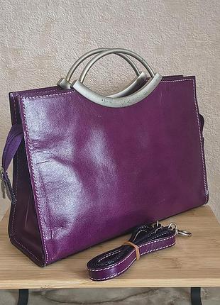 Итальянская кожаная сумка genuine leather borse in pelle
made in italy