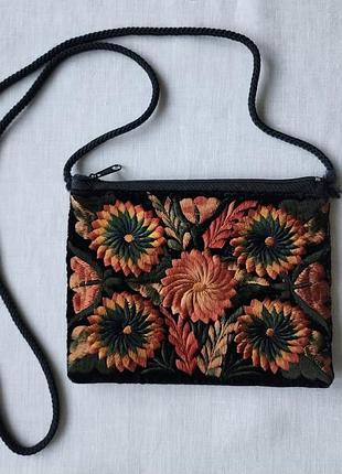 Фантастична маленька оксамитова сумочка гаманець в стилі етно ретро вінтаж vintage stories