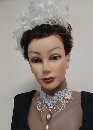 Обруч,украшение на голову с перьями,карнавальный,для праздника,фотосессий,для танцев.(0004)