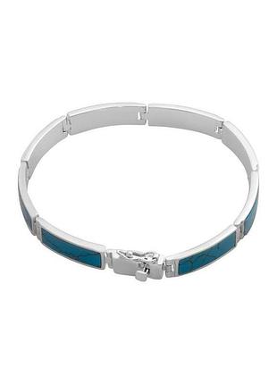 Серебряный браслет с бирюзой (19см размер) 671848680