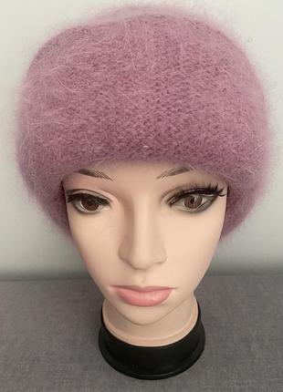 Шапка вушанка ,коротке вушко ,на магнітіках ,ангора подвійна